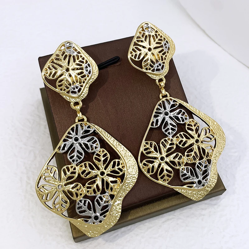 Большие висячие серьги для женщин в форме листьев растений модные ювелирные