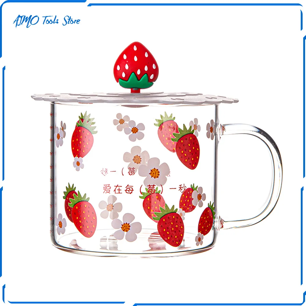 

Home big belly breakfast glass with scale large-capacity oat milk yogurt cup can enter the microwave oven 450ml AM1550