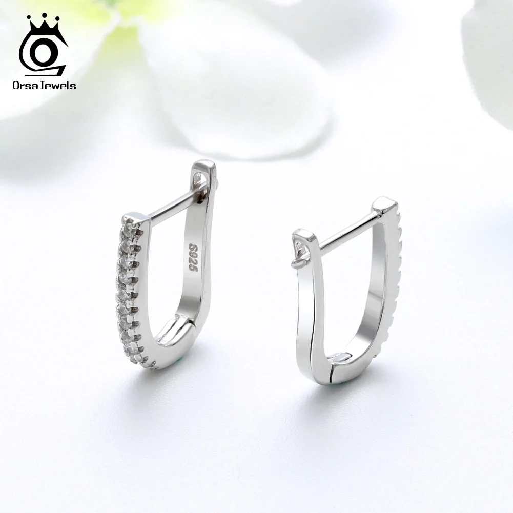 ORSA JEWELS Серьги-кольца из стерлингового серебра 925 пробы с родиевым покрытием и