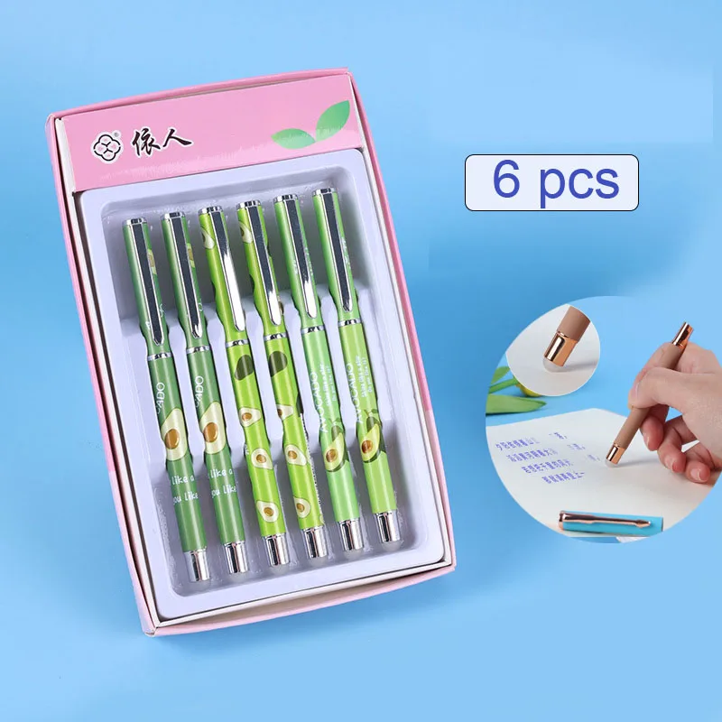 

6PCS Luxury Metal Fountain Pen set Elegant Thermal Erasable Ink Pen EF Nib School Gift Pens Office Student Stationery for Writin