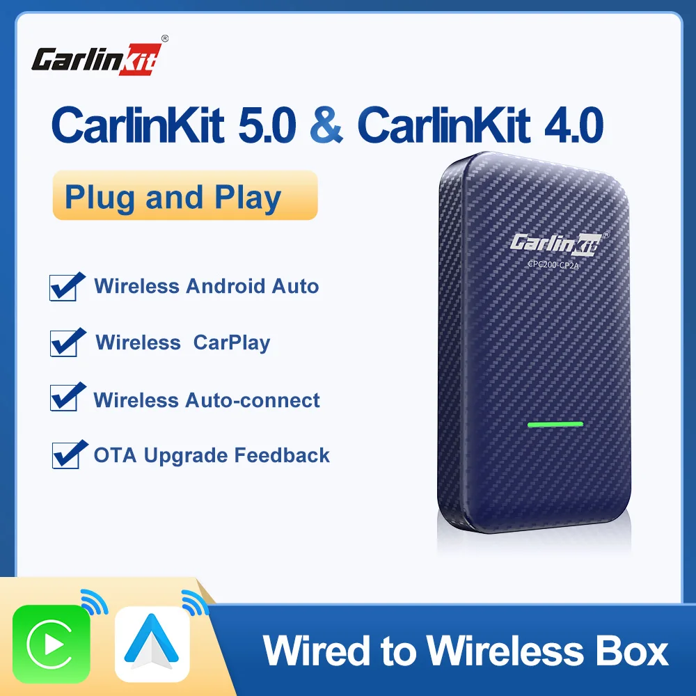 

CarlinKit 5.0 и беспроводной Android автомобильный адаптер CarPlay Apple CarPlay донгл автоматическое подключение для VW Toyota Honda Audi Benz Mazda Fiat