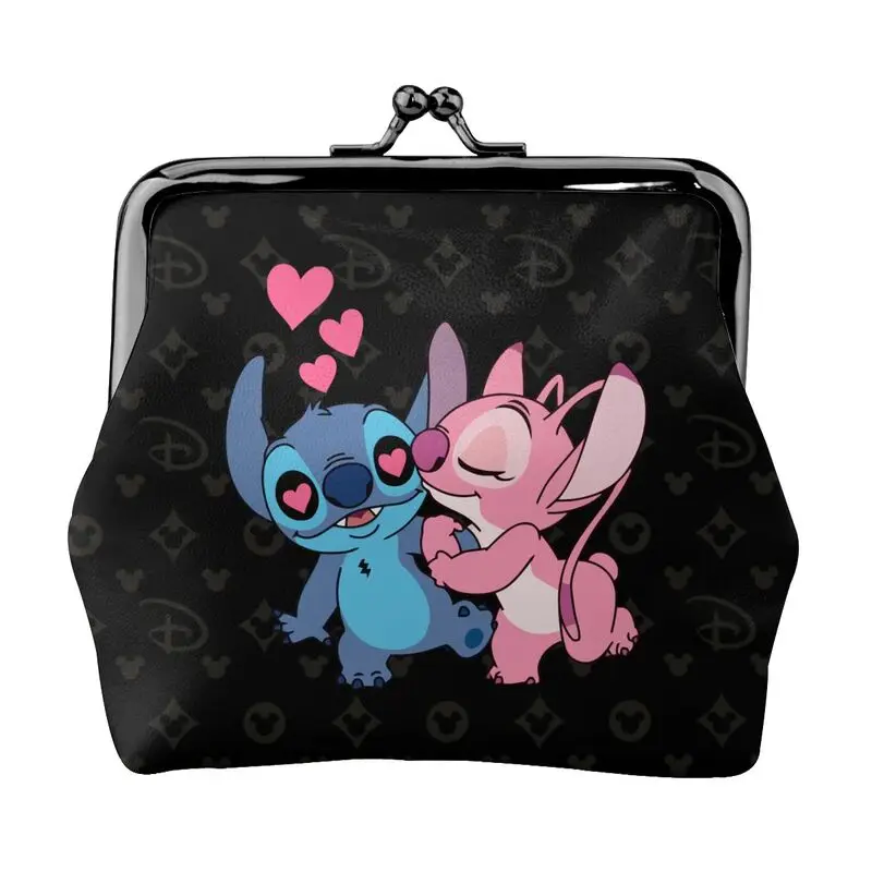 

Disney Brand Bag New Woman Cartoon Print Leather Kiss Lock Coin Purse Design Short Wallet High Quality Girl Clutch Card Holder