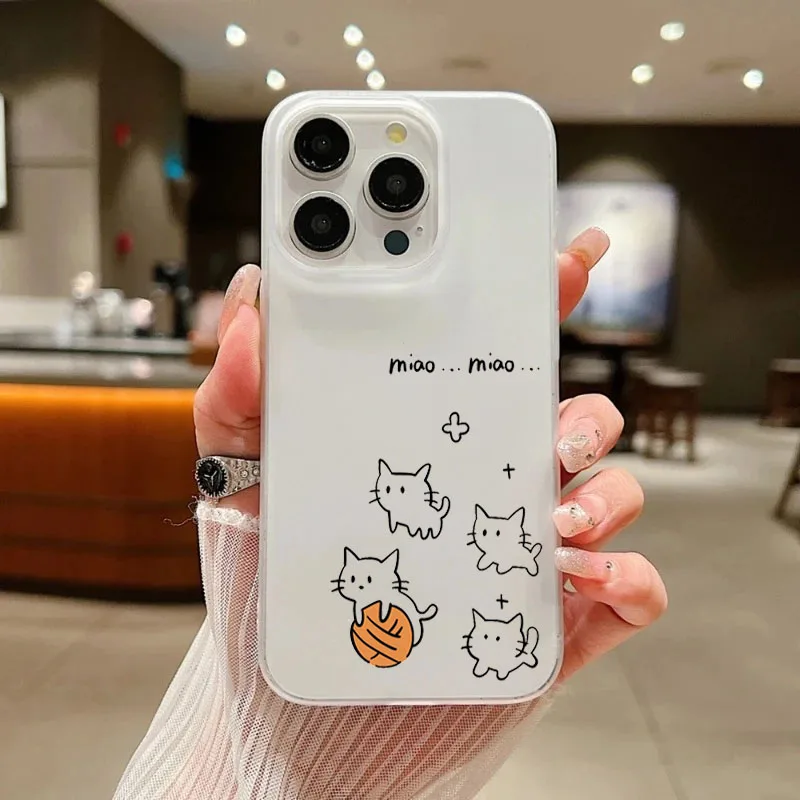 Фото Чехол для телефона с милым черным котом для iPhone 17 16 Pro Max Air XS X XR 15 14 13 12 11 7 8 Plus SE2, полупрозрачный мягкий чехол Funda №3