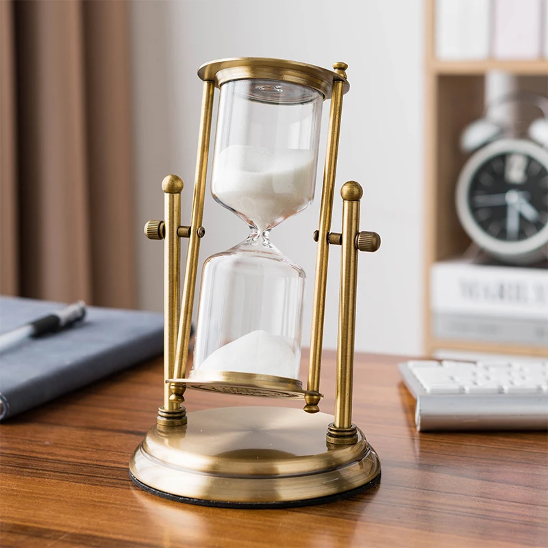 

European Luxury Home Decoration Hourglass 15 Minutes Antique Metal Hourglass End Tables and Coffee Table Home Decoration Gift