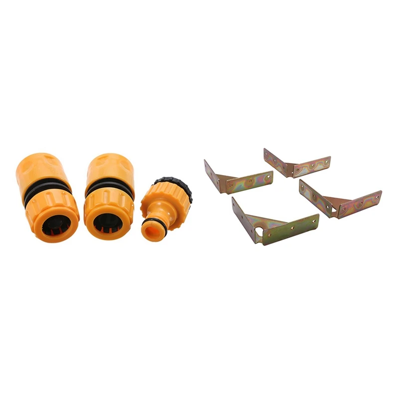 

3Pcs Quick Tap Water Connector Adapter with Thickened Angle Corner Bracket Three-Sided Fixed Corner Connector