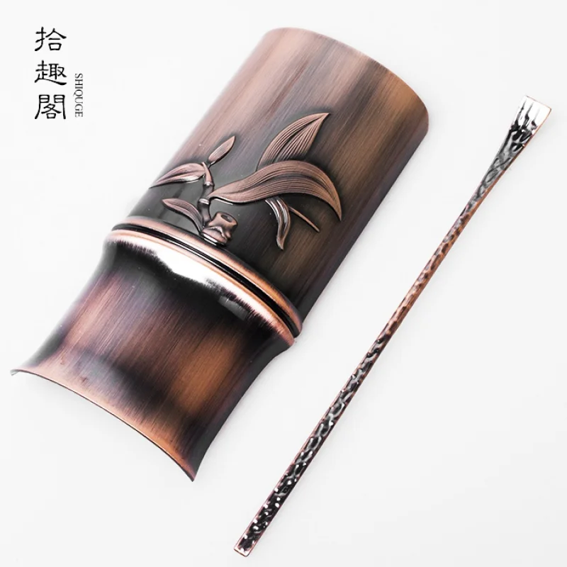 

[Pickup Pavilion] Tea Holder Handmade Metal Tea Spoon Teaspoon Teaspoon Tea Ceremony Six Items Kung Fu Tea Ceremony Utensils