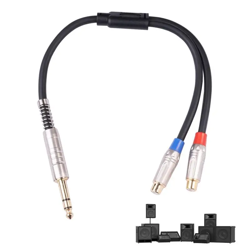 

6 35 To 0.3m Jack 6.35mm Male To Double Female HIFI Noise Canceling Gold-Plated 1/4 6.35 Mm Male To Dual Female Stereo Plug