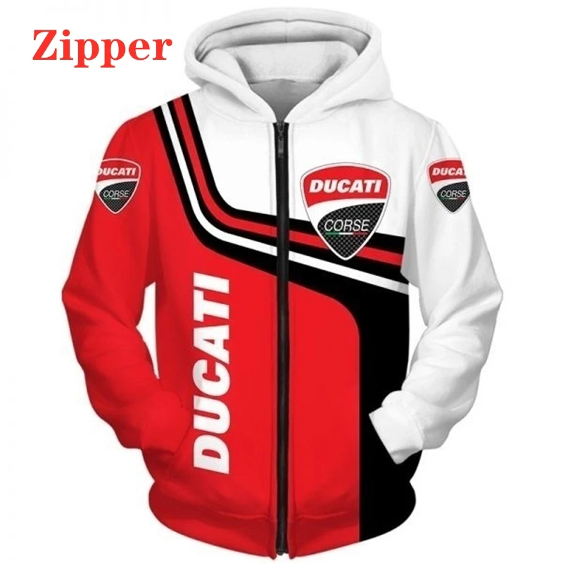

Unisex Mens Ducati Logo 3D Digital Print Hoodie Zipper Hoodie Sweatshirt Motorcycle Racing Men Clothing