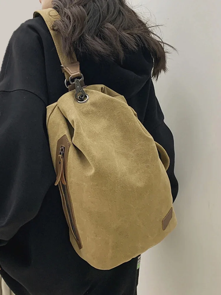 

Canvas crossbody bags for women 2023 Casual Sling Shoulder Bag for Students Female Travel Knapsack Chest Cross Bag