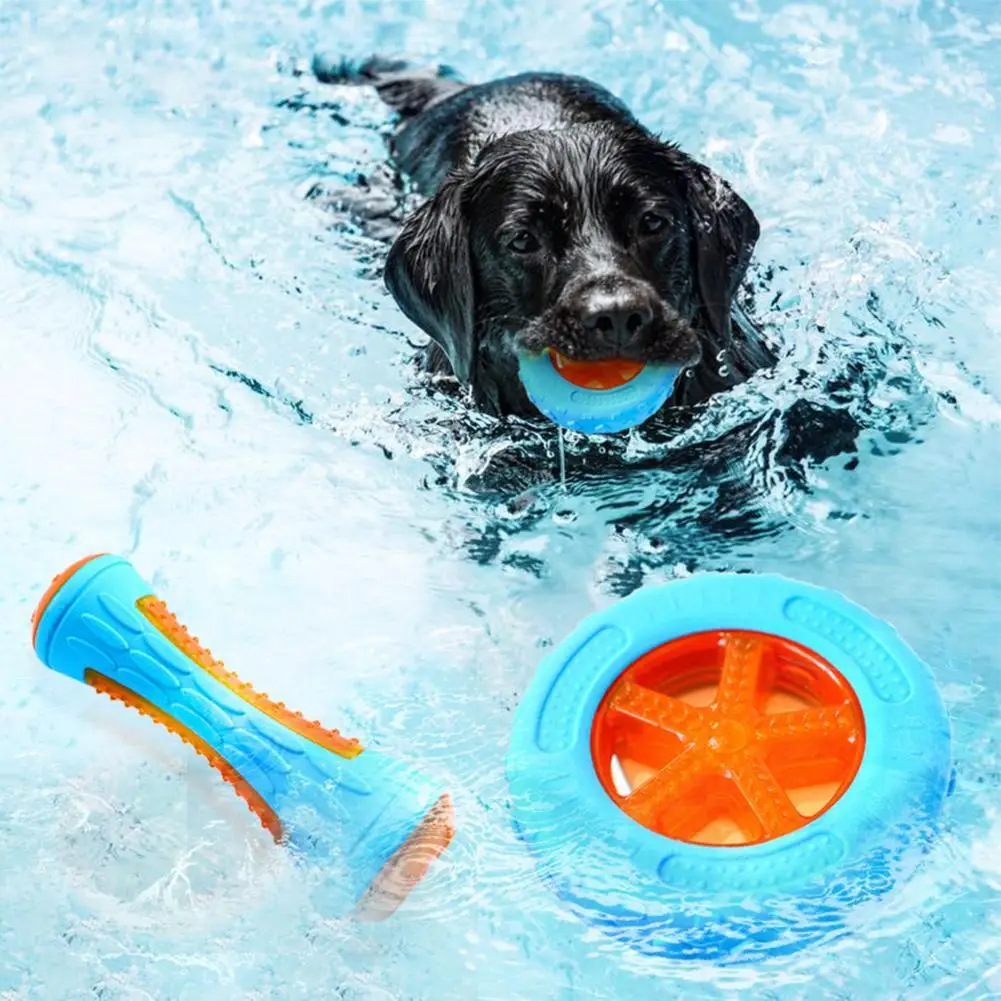 

3 Different Shapes Rubber Dogs Toys Bite-resistant Molar Teeth Cleaning Floating Water Interactive Training Playing Props