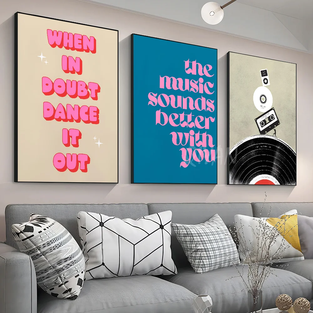 Abstract Jazz Festival Record Machine Music Symbol Art Poster Stickers Wall Murals Decor Game Room Gifts HD Painting