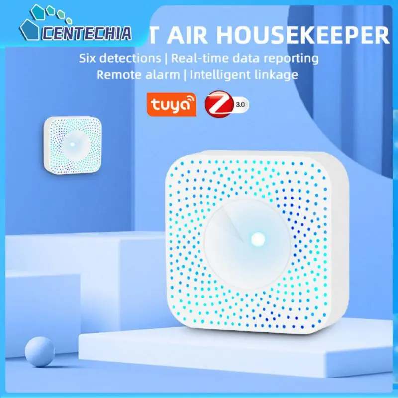 

Автоматический детектор сигнализации, монитор качества воздуха, Умный домашний умный домофон Tuya Smart 6 в 1 с Zigbee Gateway Zigbee