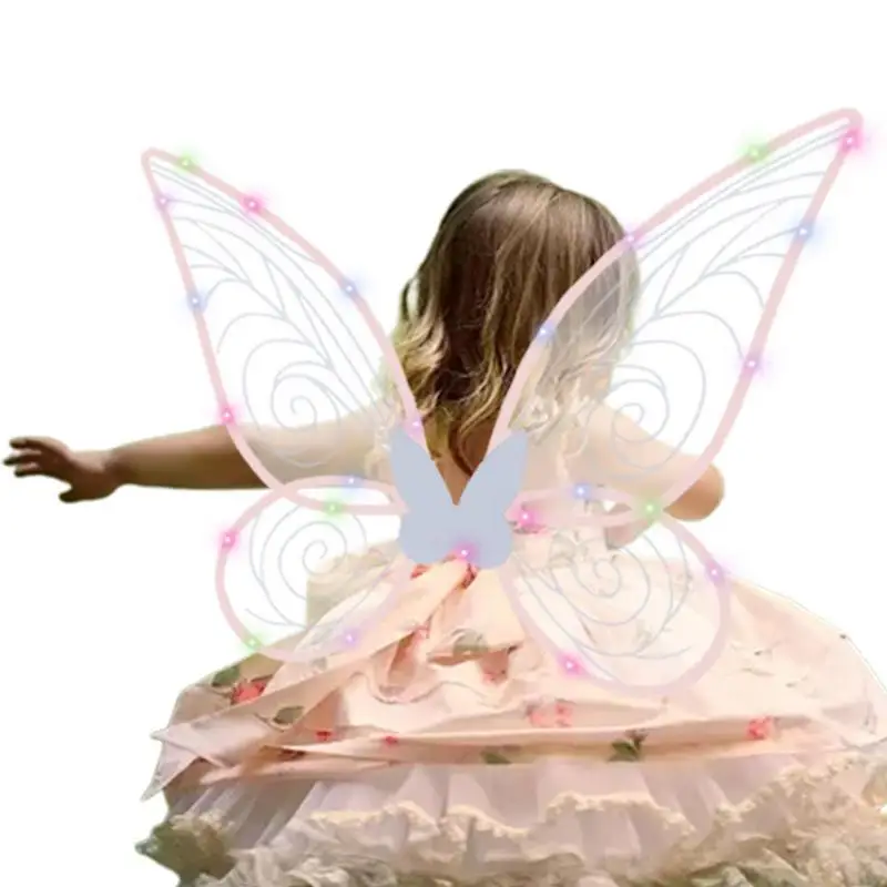 

Детское платье с крыльями ангела для девочек, сказочные крылья бабочки, Светодиодные Крылья ангела для Хэллоуина