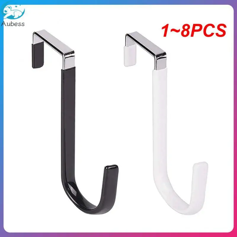 

1~8PCS Stainless Steel Clothes Hangers Christmas Wreath Holder Door Back Hook Organizer Door Hanger Hook S-shaped Storage Hook