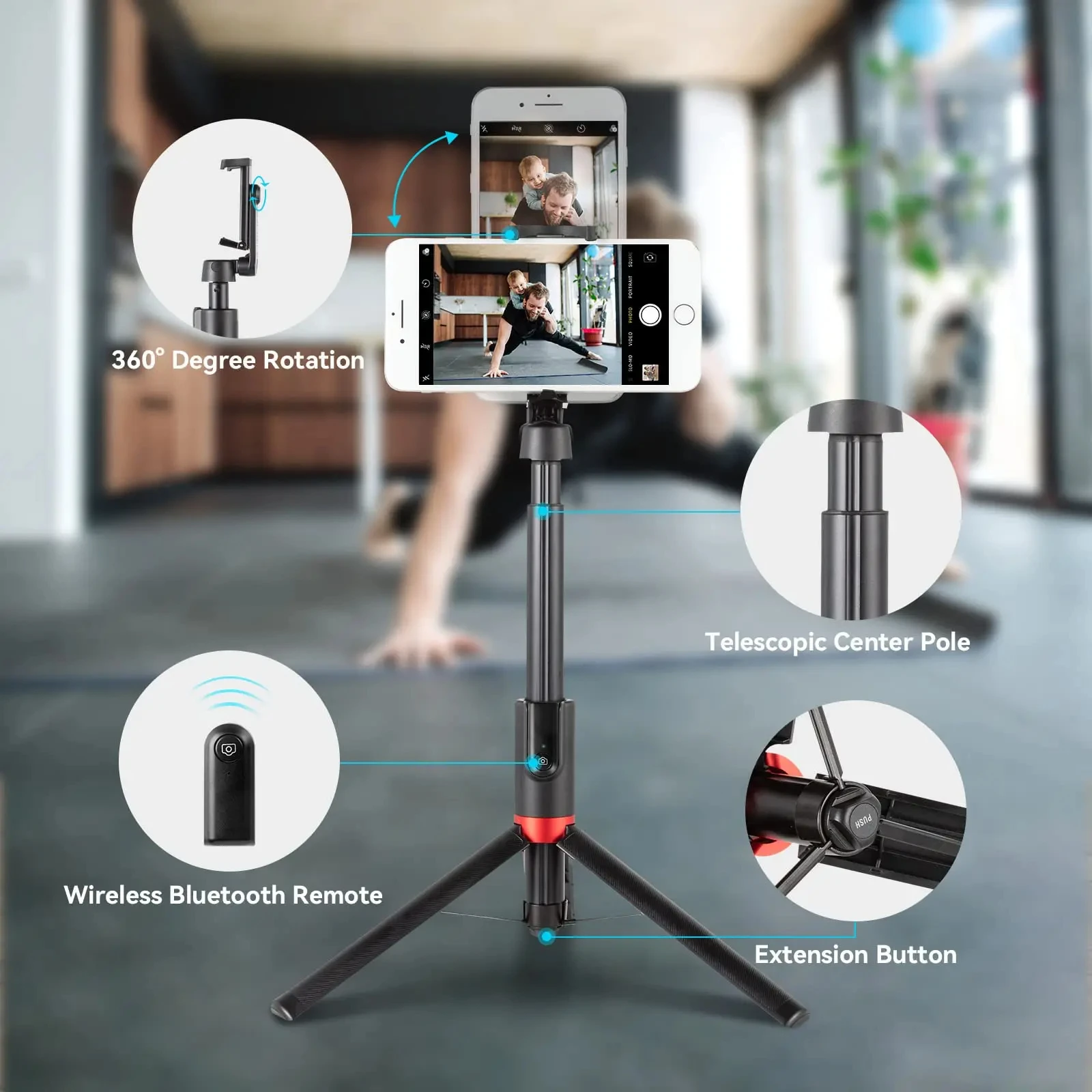 Штатив SmallRig для iPhone портативный Трипод селфи ST20 Pro складной штатив с беспроводным