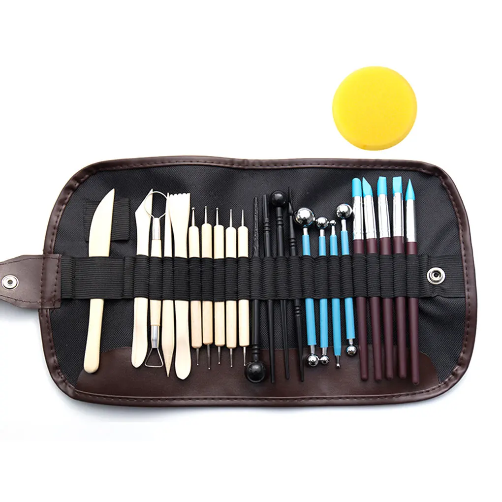 

24 шт., набор инструментов для моделирования глины, с сумкой