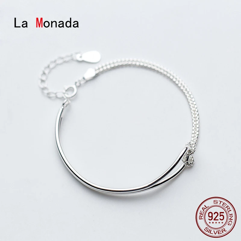 

Женский двухслойный браслет из серебра 2024 пробы, с узлом