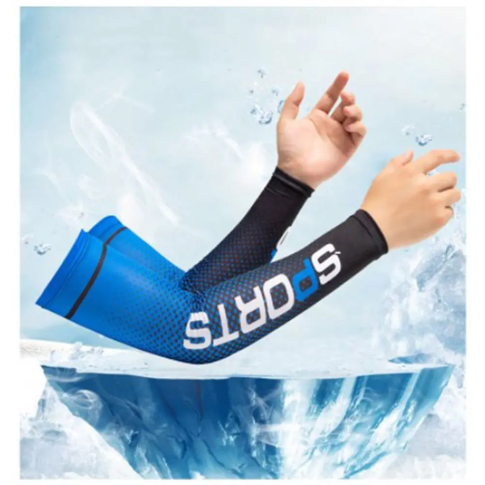 

2Pcs Warmer UV Protection Outdoor Sport Summer Cooling Ice Fabric Sleeve Arm Sleeves Arm Cover Sun Protection