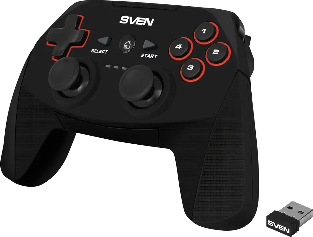 

Джойстик Sven GC-2040 / 11 кл. 2 стика/ D-pad/ Soft Touch/ PC/PS3/Android/Xinput, черный