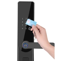 automatic door lock 5 in 1 keyless entry lock for doors touchscreen keypad door knob lock 3d fingerprint sensor