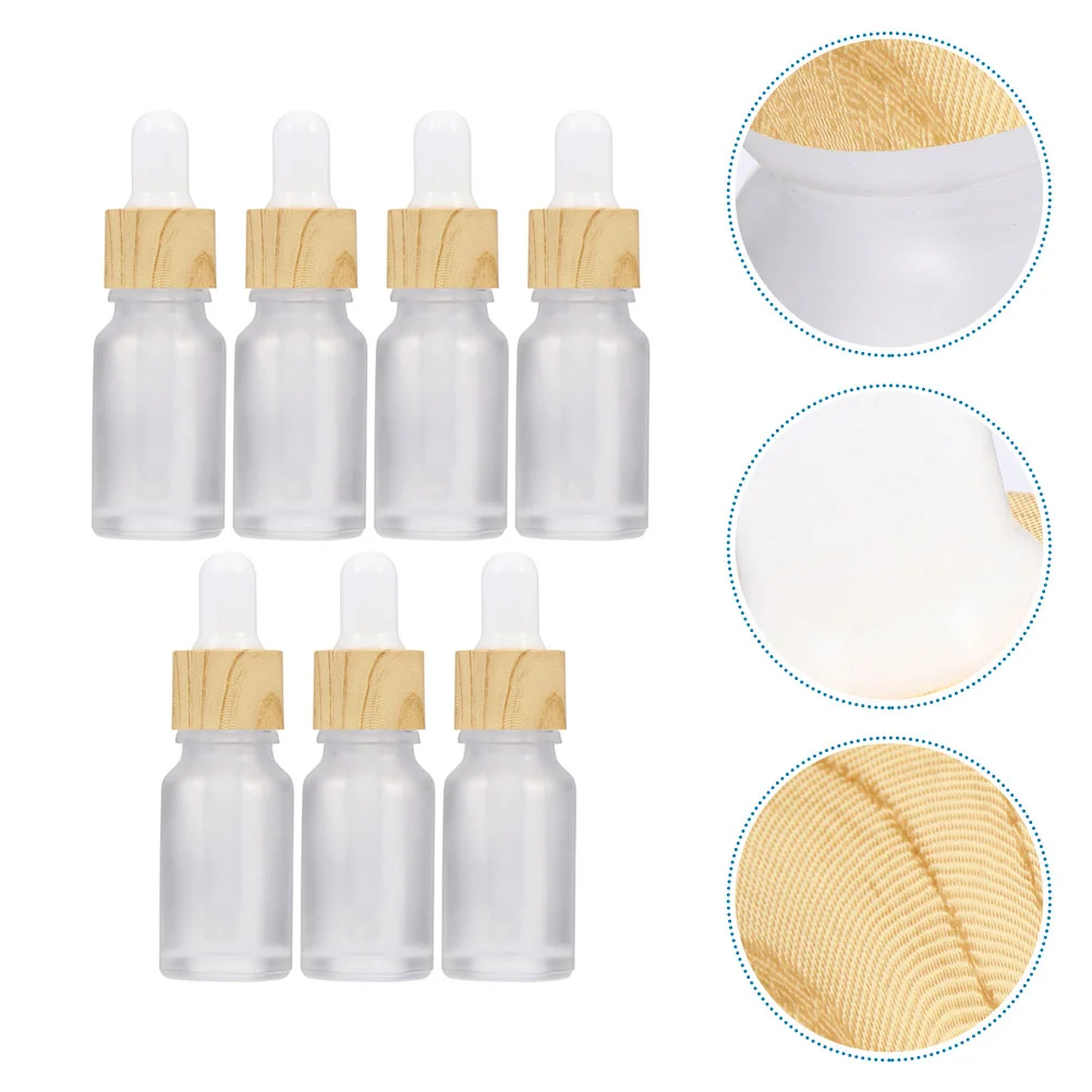 

7 Pcs Frosted Essential Oil Bottle Refillable Glass Travel Clear Container Subpackaging Perfume Sample Vials Bottles