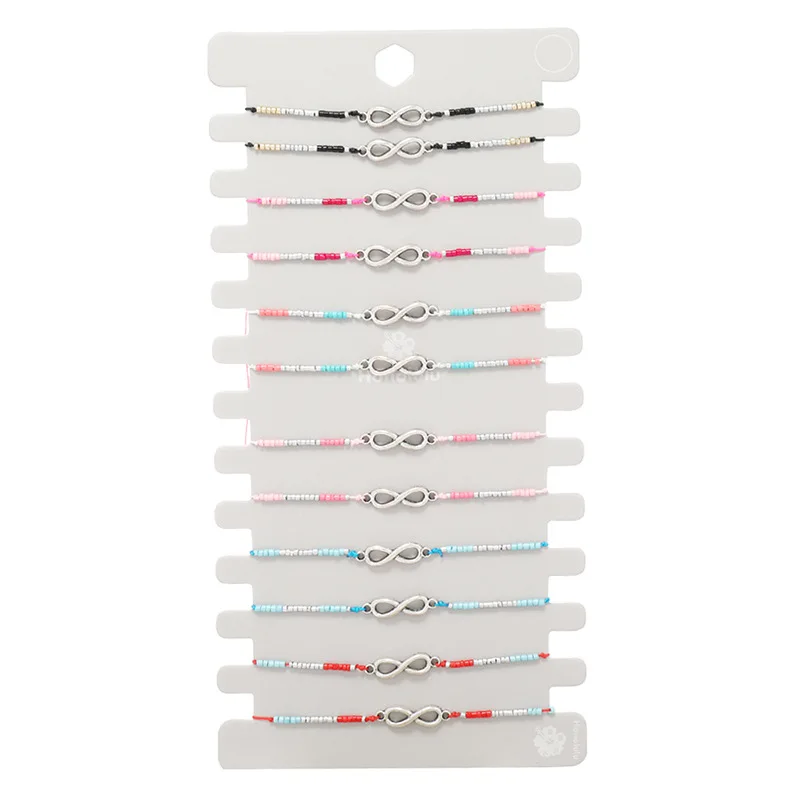 12 шт. браслет с радужными бусинами и подвесками в виде животных |