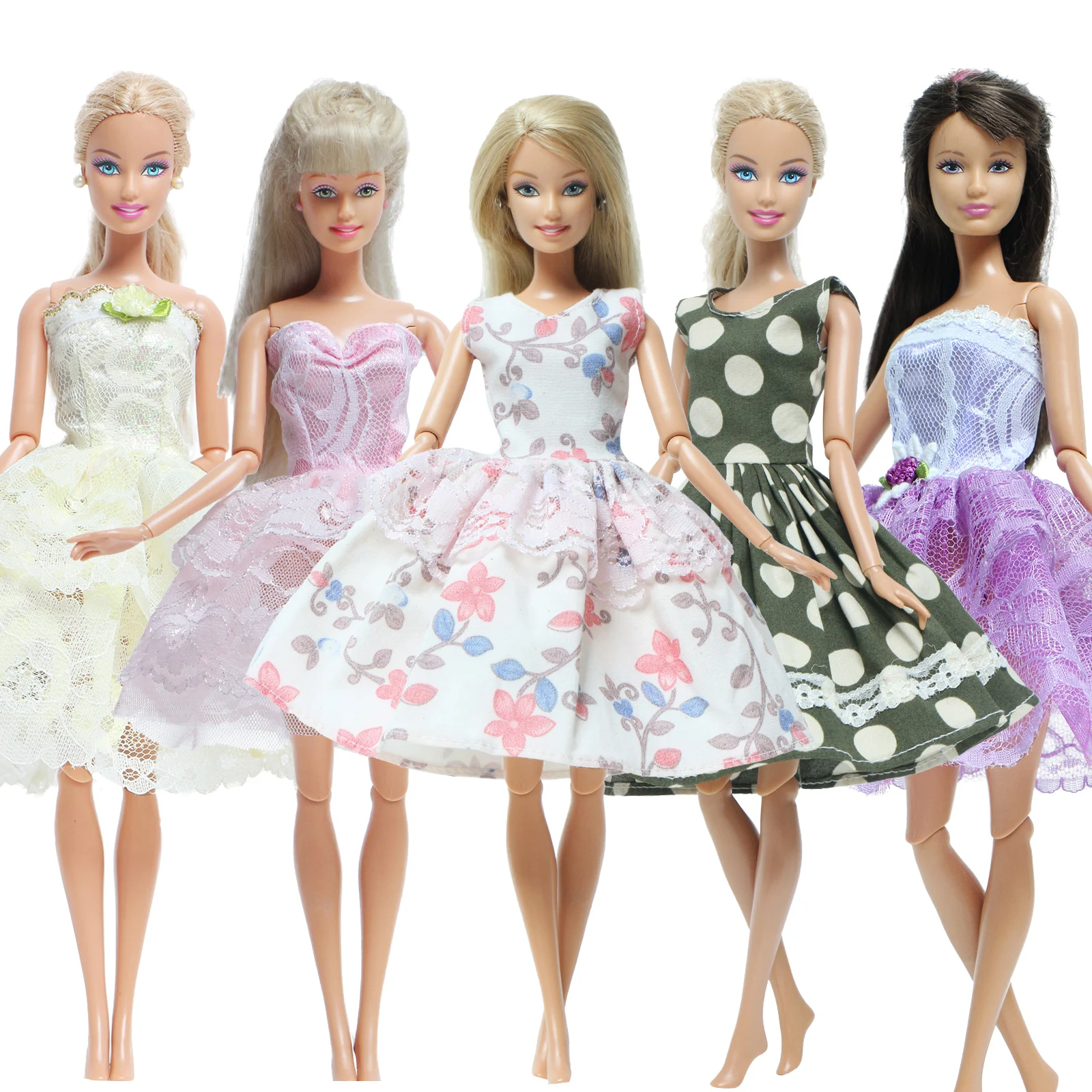 BJDBUS модное платье для куклы 5 комплектов кружевное мини-платье ручной работы