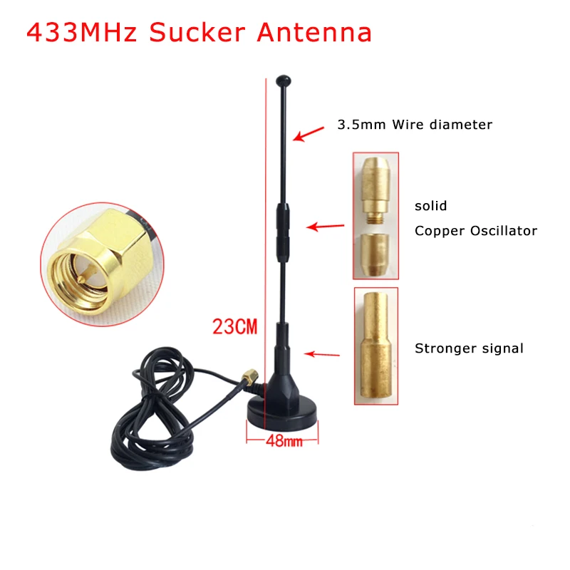 

Мощная магнитная присоска-антенна 433 МГц Ethernet LoRa большой диапазон IoT UHF беспроводной трансивер радиочастотный модуль передатчик приемник