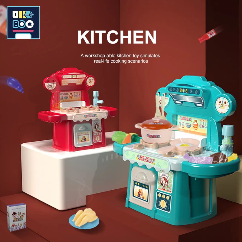 

Кухонные Игрушки UKBOO, имитация шеф-повара, легкая музыка, ролевая кухня, набор посуды, милая детская игрушка для девочек, подарок, забавная иг...