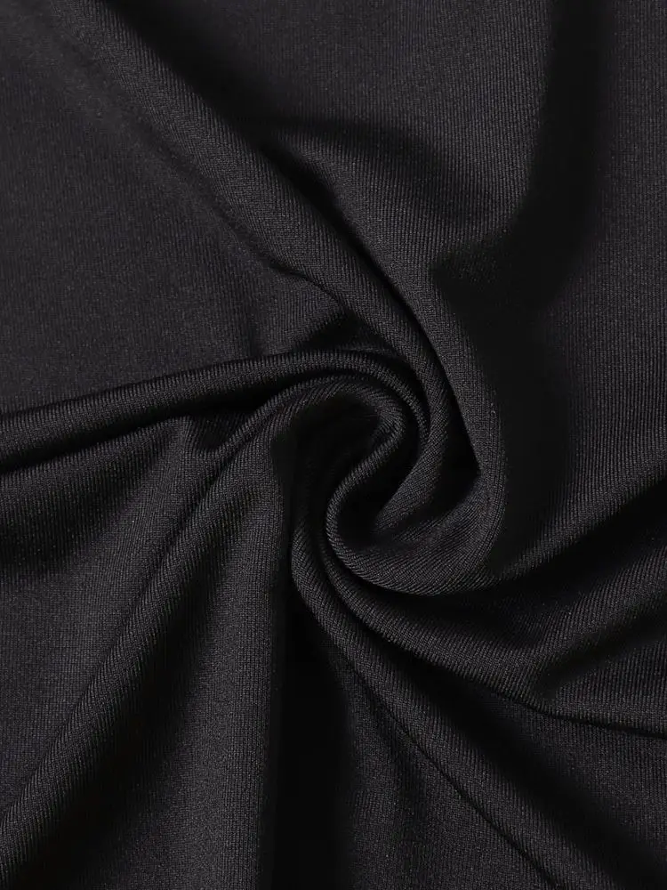 Модное облегающее женское платье с длинным рукавом водолазка однотонное черное