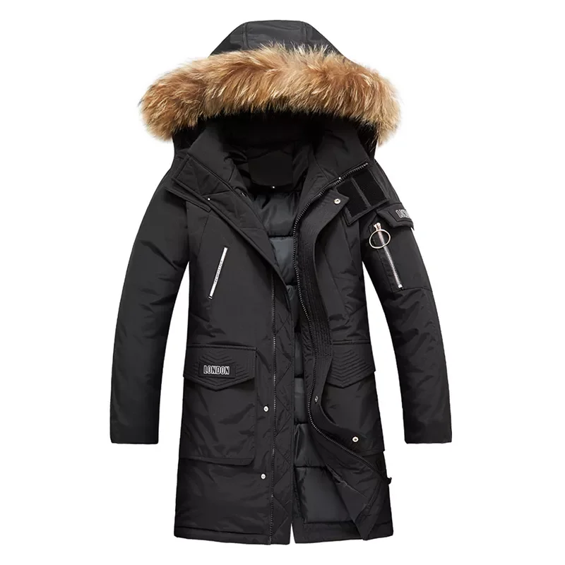 

2022New Brand Winter Casual Long Parkas Men Windproof Warm Fur Collar Thick Jacket Coat Men Fashion Hooded Outdoor Parkas Men