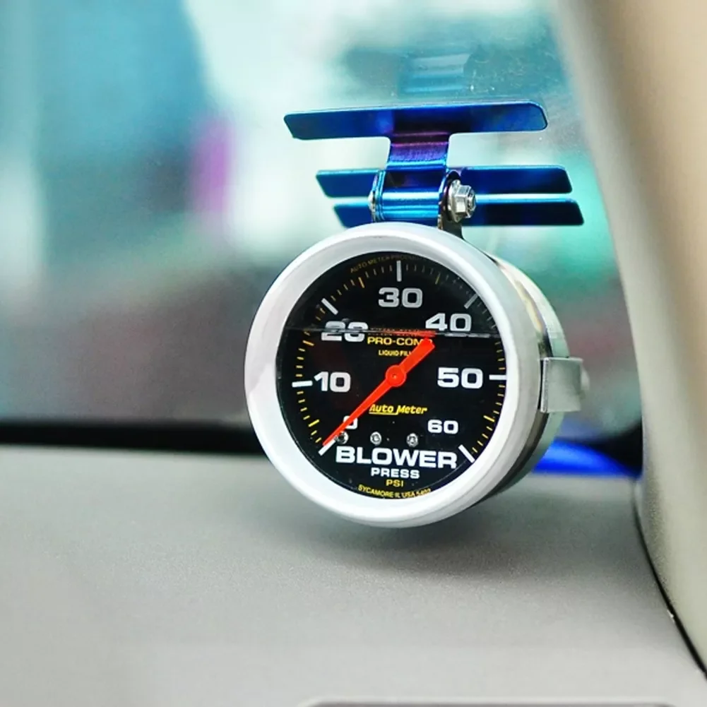 

AUTO PARTS 60mm Single Hole Gauge Pod Swivel Metal Dashboard Pod Mount Car Racing Modified Boost Gauge Cup Holder Baked Blue