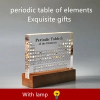 acrylic periodic table display with real elements kids teaching birthday gifts with lamp box chemical element display home decor