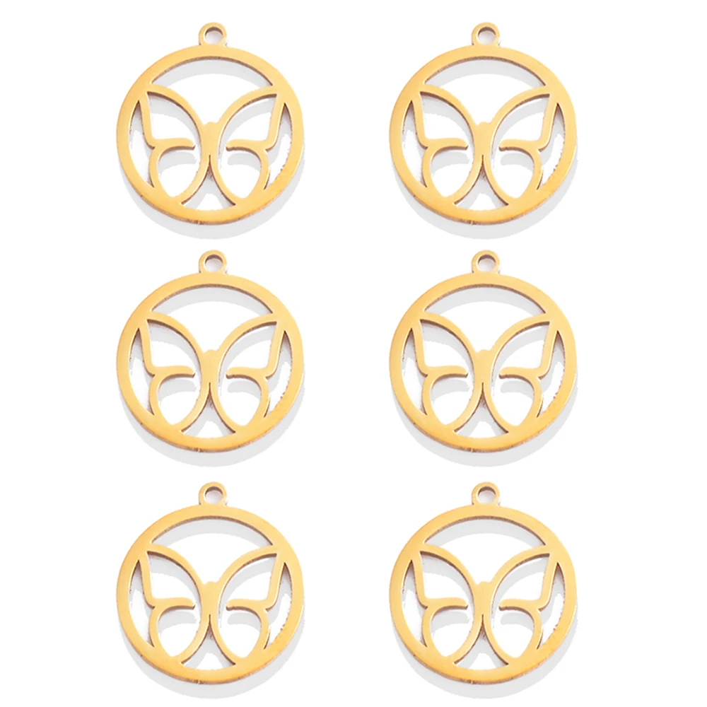 5pcs Stainless Steel Mini Butterfly Charms Girl DIY Necklace Earrings for Making Earrings Necklace Bracelet Jewelry Accessories