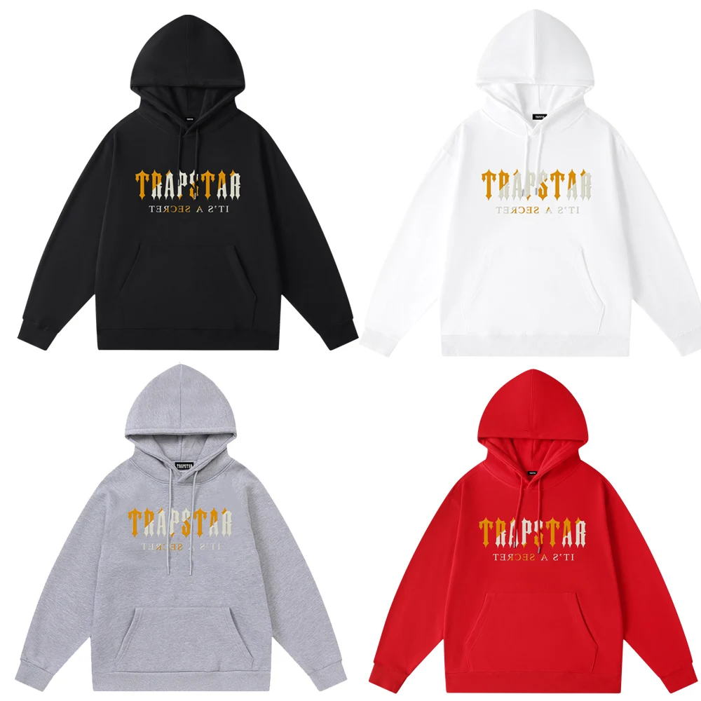 

TRAPSTAR 2023 Men's and Women's Spring and Autumn Classic Leisure Sweater Simple Street HIP-HOP100% Cotton Hoodie Boyfriend Gift