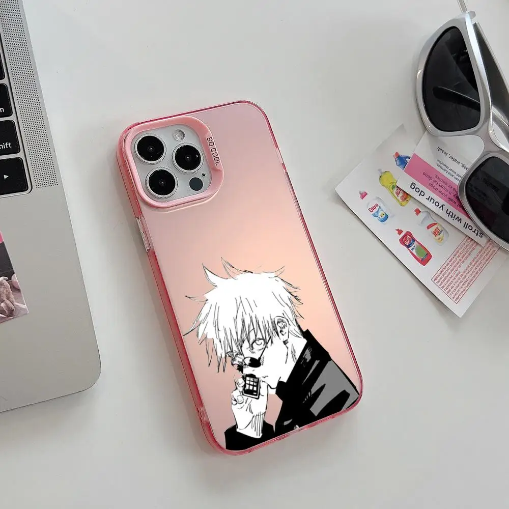 Чехол для телефона S_satoru G_gojo iPhone 16 Pro Max 15 14 13 12 X XR XS XSMAX 8 7 Plus цветной серебристый