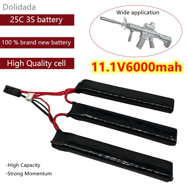 

New 11.1V6000mAh 25C3S Triple Lithium Water Gun Battery Toy Factory