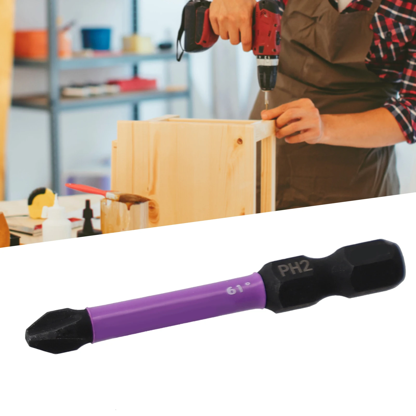 

Powerful HRC61 Magnetic PH2 Cross Screwdriver Bit Efficient for Drilling and Tightening During Electrical Repair