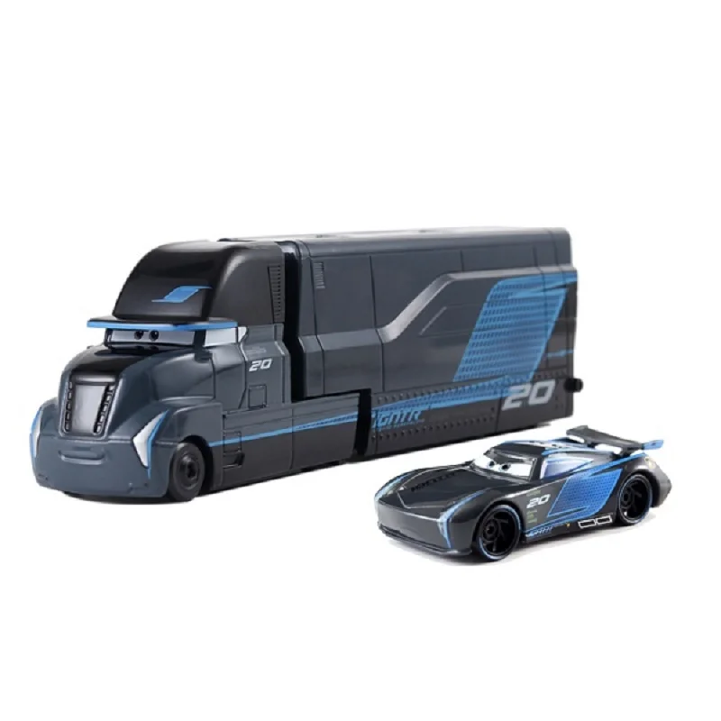 Фото Литые Игрушечные Машинки Disney Pixar Lightning McQueen И Storm Jackson С Грузовиком, Масштаб 1/55 №3