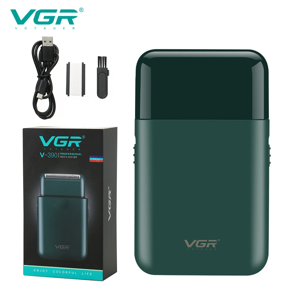 

VGR Electric Shaver Professional Beard Trimmer Razor Portable Mini Shaver Reciprocating Shaving 2 Blade USB Charge for Men V-390