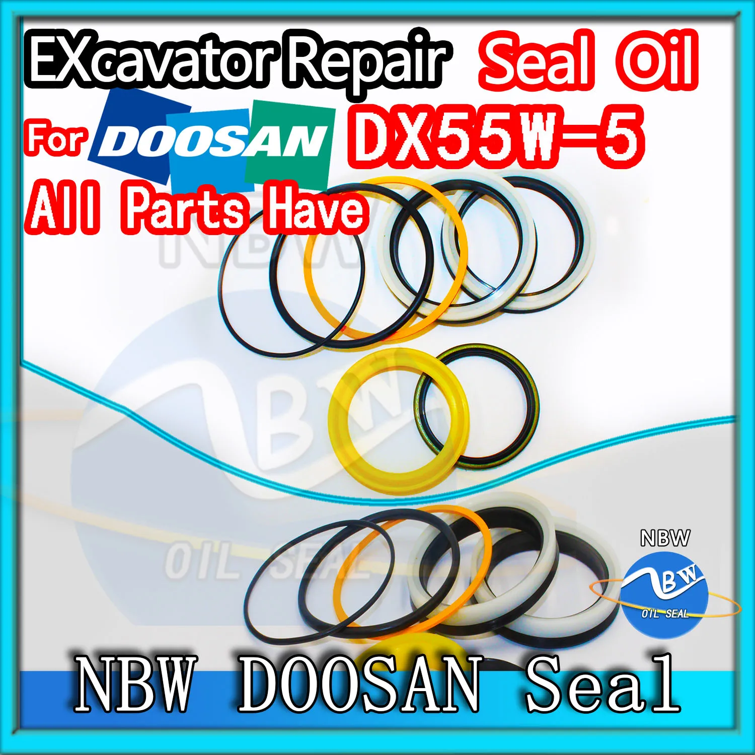 

For Doosan DX55W-5 Excavator Oil Seal Kit High Quality Repair DX55W 5 Center Joint Gasket Nitrile NBR Nok Washer Skf Service