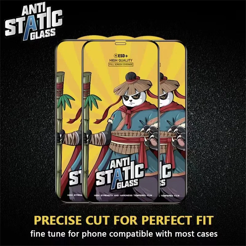 10pcs ESD Anti-static Full Glue Full Cover Tempered Glass Screen Protector For iPhone 14 13 12 11 Pro Max 6 7 8 Plus X Xs Max