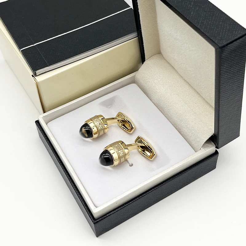 LAN Luxury MB Cufflinks Designer French Shirt Cuff Link For Men Crystal Head Style Four Colors High Quality Gift M01