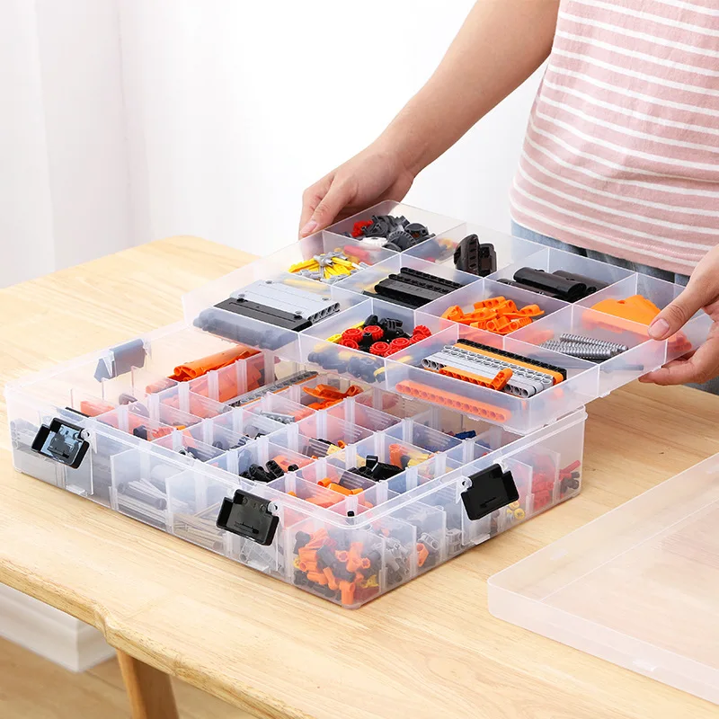 Купи Transparent Multi Layer Compartment Storage Boxes Toy Building Block Size Particle Parts Classification Container Storage Bins за 1,972 рублей в магазине AliExpress