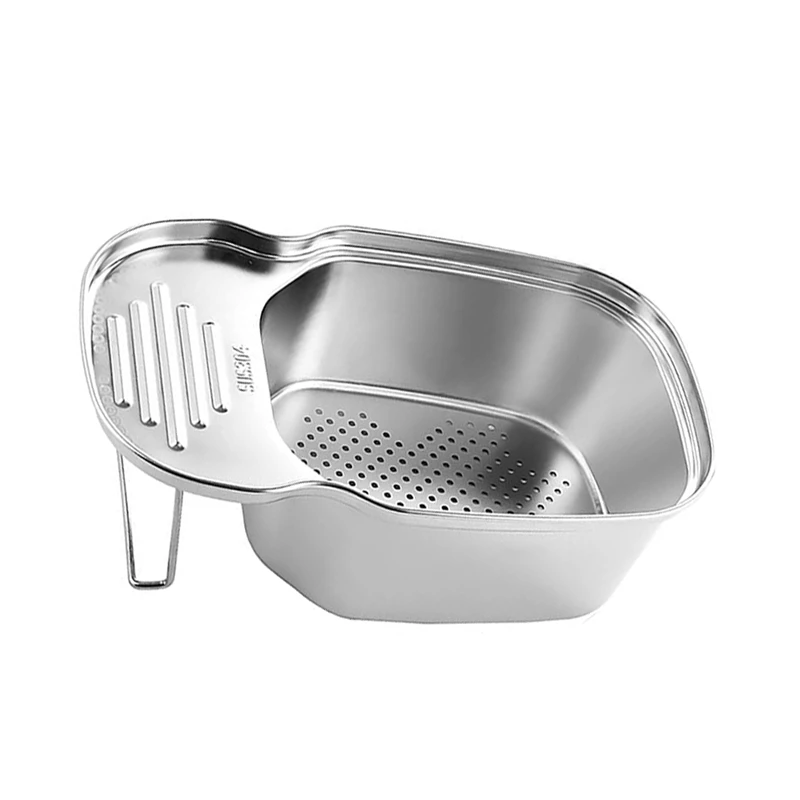 

Sink Strainer Funnel Drain Basket Multifunctional Saddle-Shaped Left Mesh Stainless Steel Filter