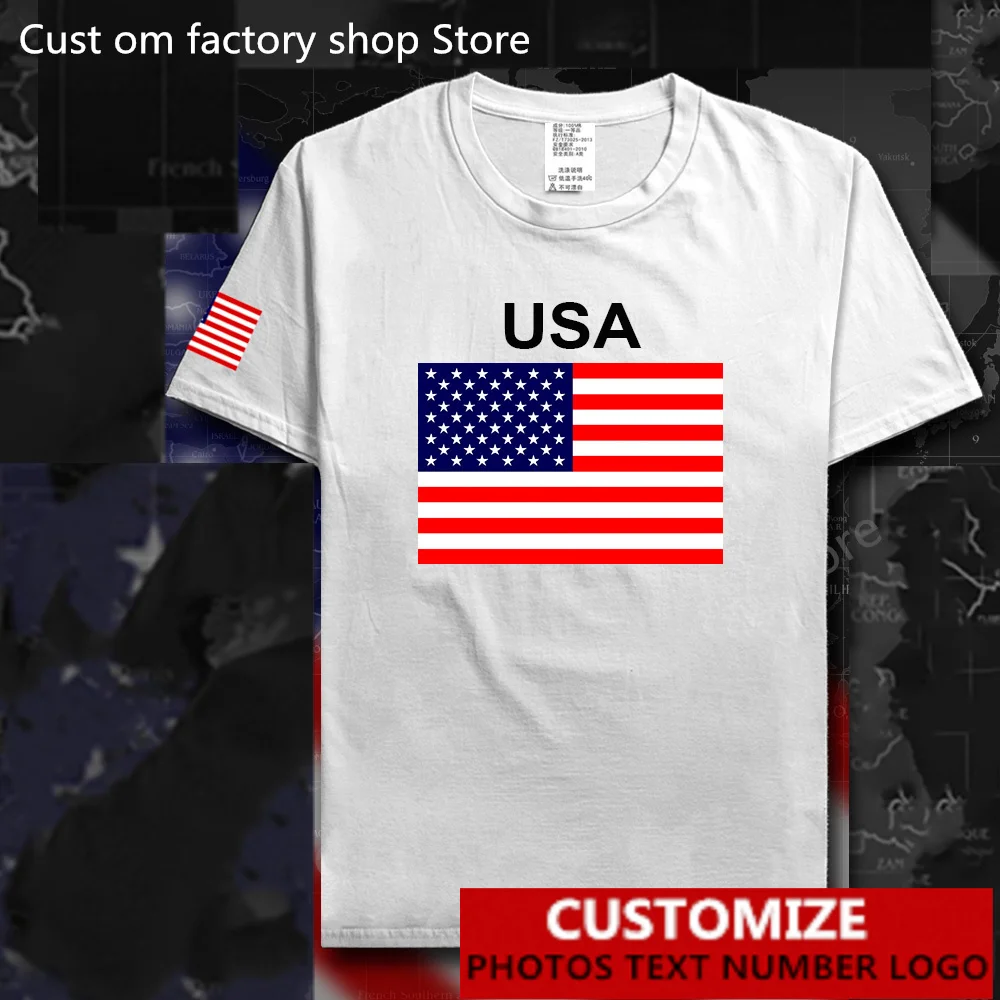 

America Patriots Fashion Trend T-Shirt States of America USA US T shirt 100% Cotton High Street Fashion Loose T-shirts
