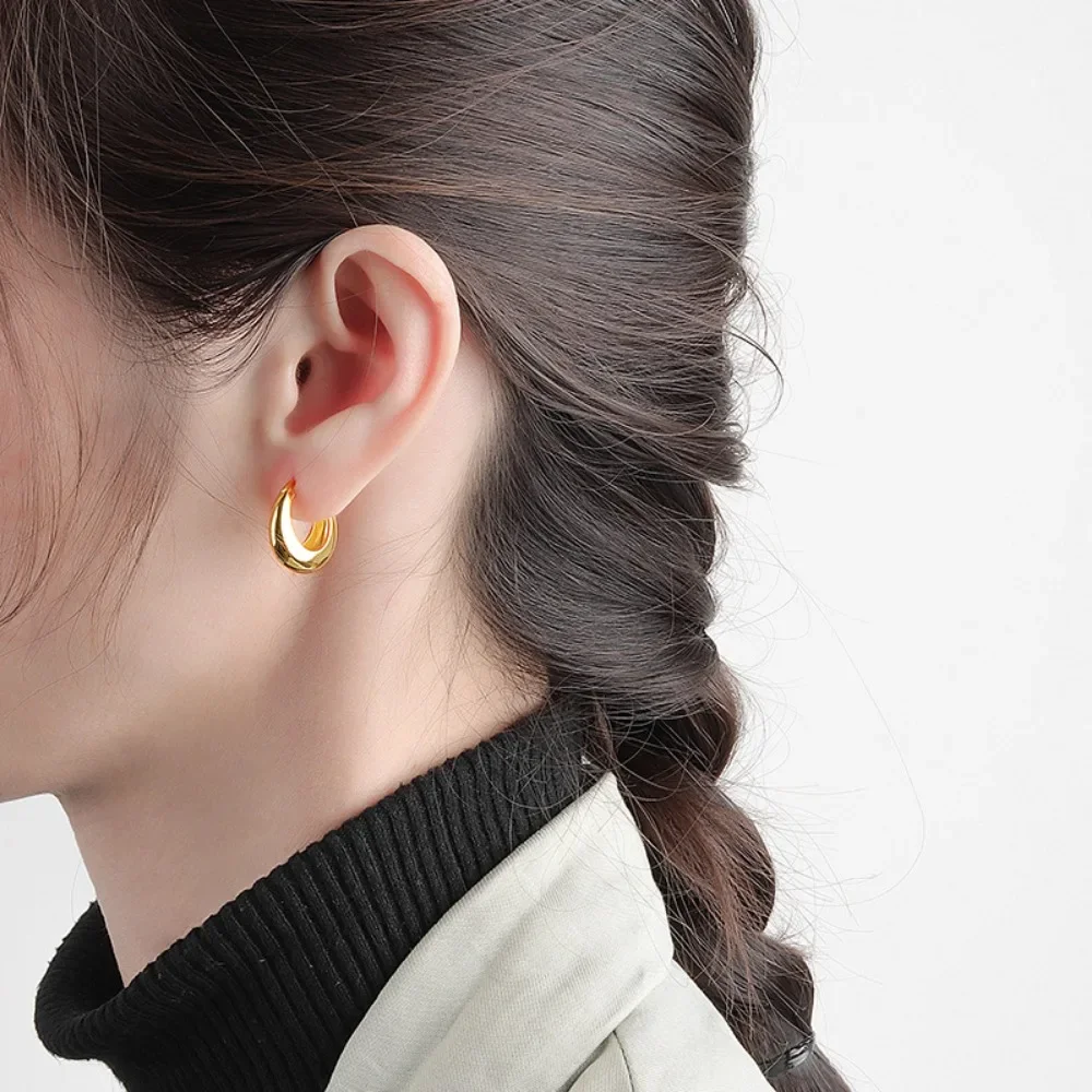 Геометрические круглые серьги-кольца