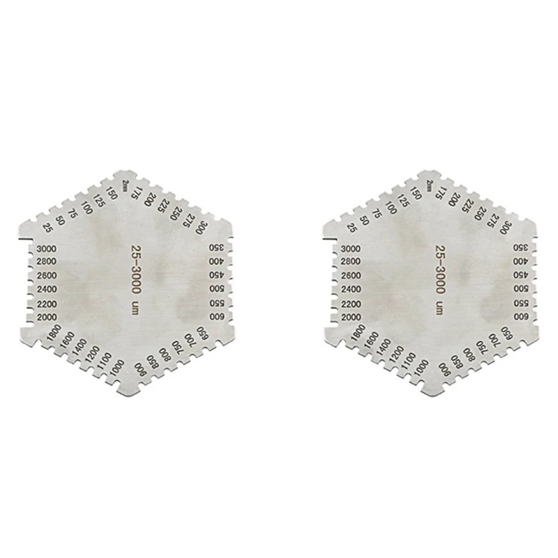 

2X High Precision Stainless Steel Hexagon Wet Film Comb Instrument Stainless Steel Wet Diaphragm Thickness Gauge