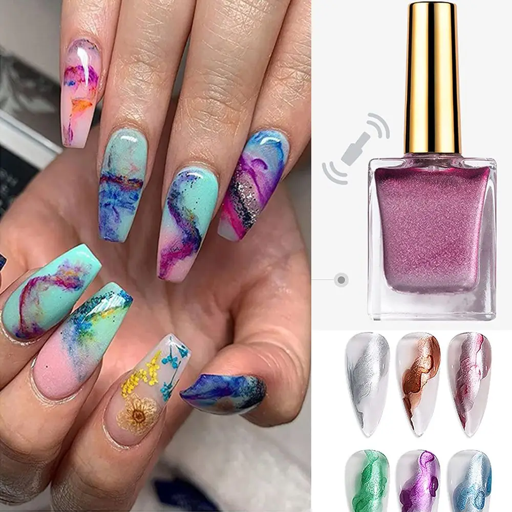 

5 ML Metallic Nail Blooming Gel Nail Ink Watercolor Blossom Gel Nail Polish Magic Manicuring Marble Nail Polish Varnish LD#43