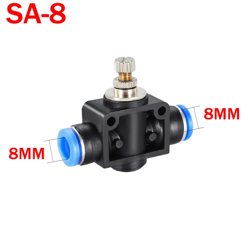 

2 шт. SA дроссельный клапан, регулирующий клапан воздушного потока, 4 мм, 6 мм, 8 мм, 10 мм, 12 мм, труба, водяной шланг, пневматический ручной клапан, вставной разъем